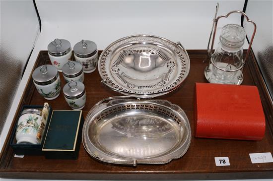 Qty silver plate, etc